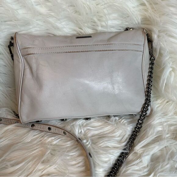 REBECCA MINKOFF Mini Mac Beige Leather Crossbody Shoulder Bag - Picture 7 of 14